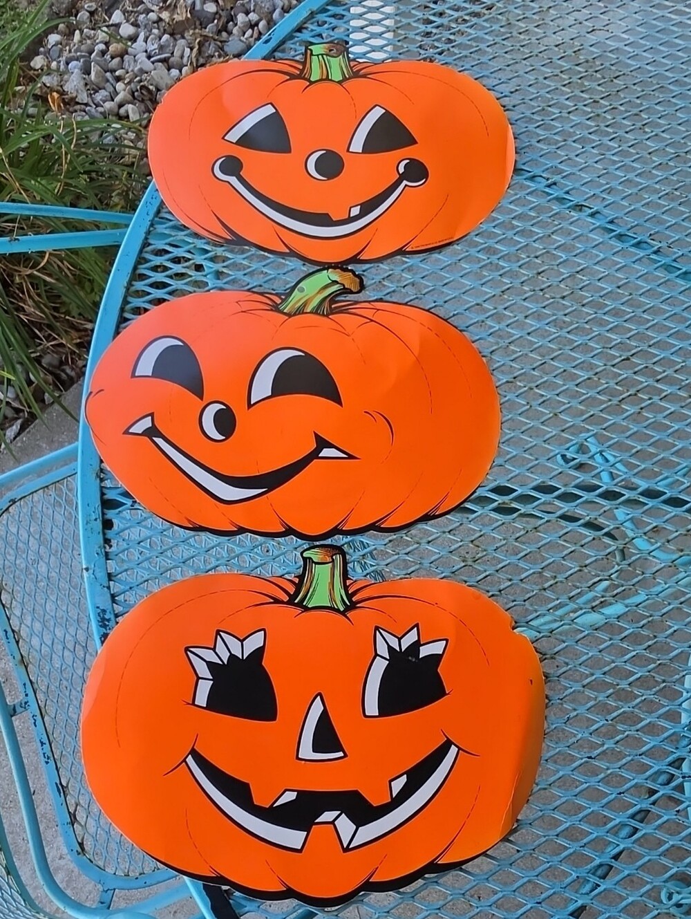 Beistle Halloween Jack-o'-lantern Wall Décor Cutouts Lot of 3 1990 Large